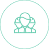 icono verde corporativo bustos personas